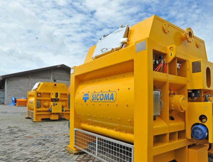 sicoma twin shaft concrete mixers (motor top)